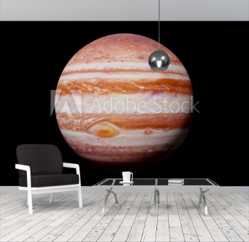 Picture of planet Jupiter isolated on black background